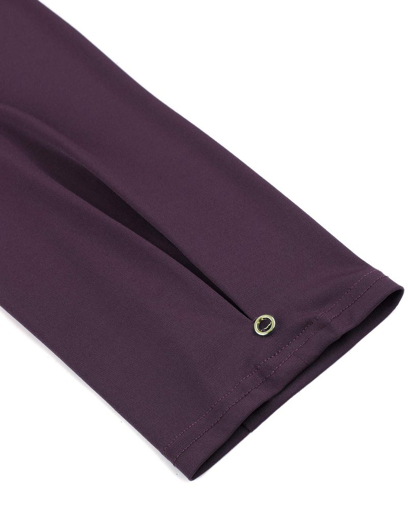 VALOLIA Women's 3/4 Sleeve Blouses for Business Casual & Fall - Flattering Tummy Control Tunic Tops - Dressy Dark Purple X-Large - Image 5